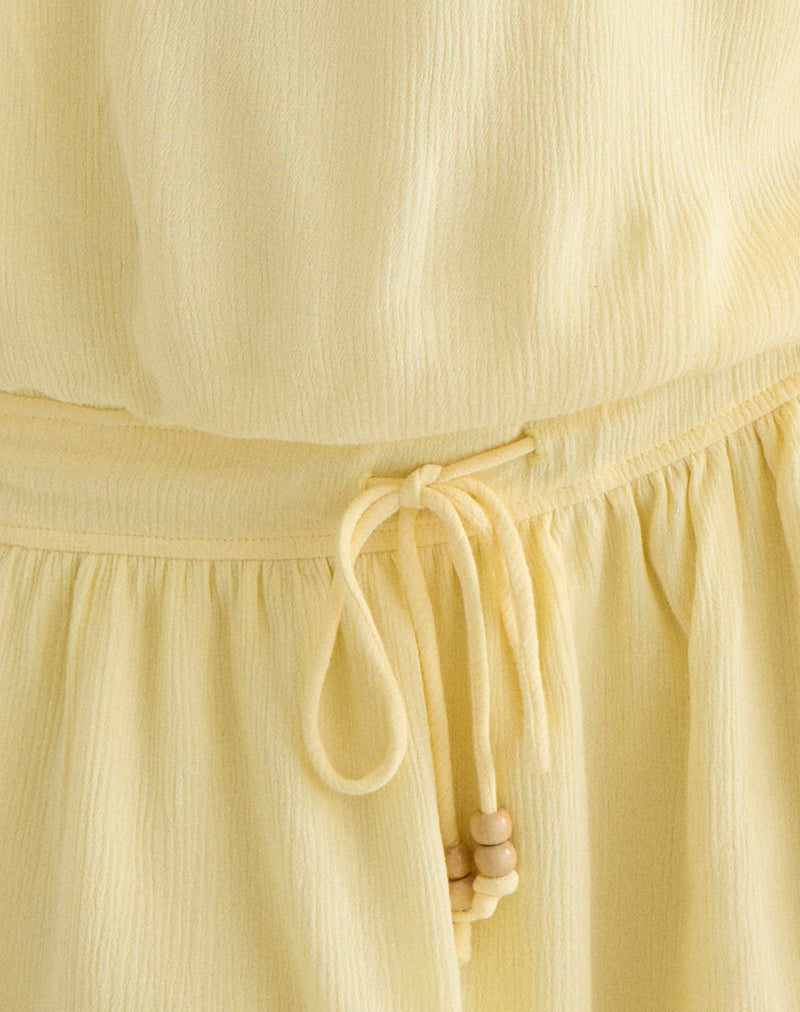 Moka Mini Dress in Crinkle Butter Yellow