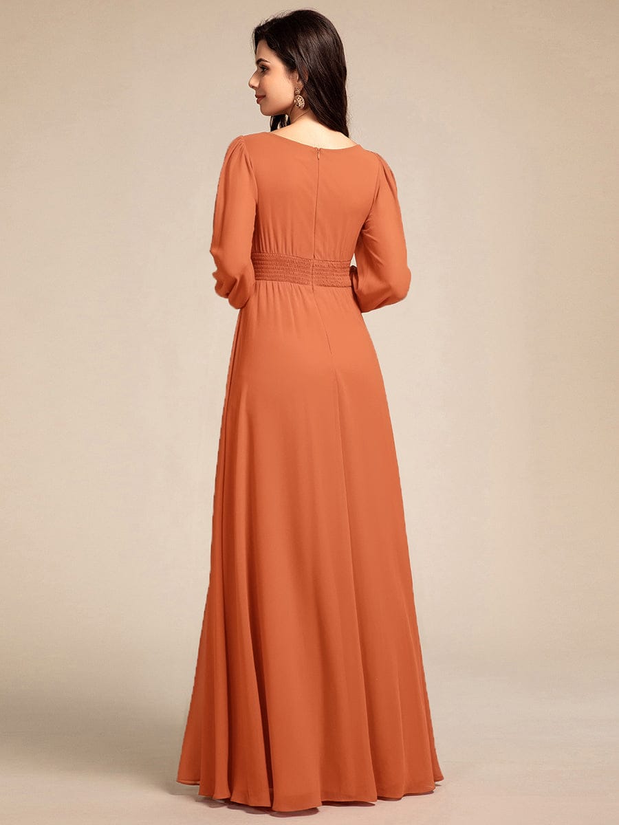 ever CELESTE|Chiffon Long Sleeve A-Line Round Neckline Formal Dress