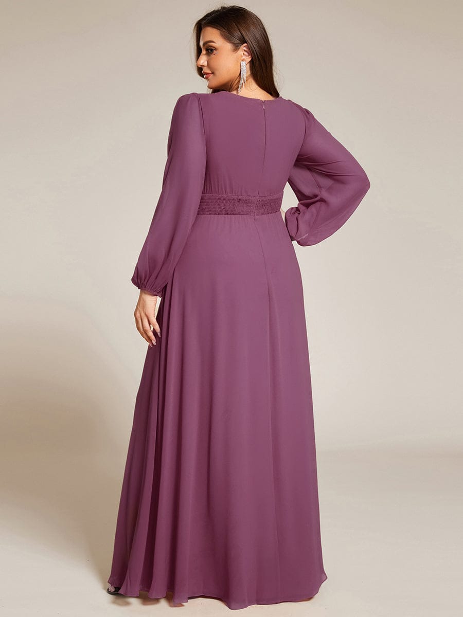 ever CELESTE|Chiffon Long Sleeve A-Line Round Neckline Formal Dress