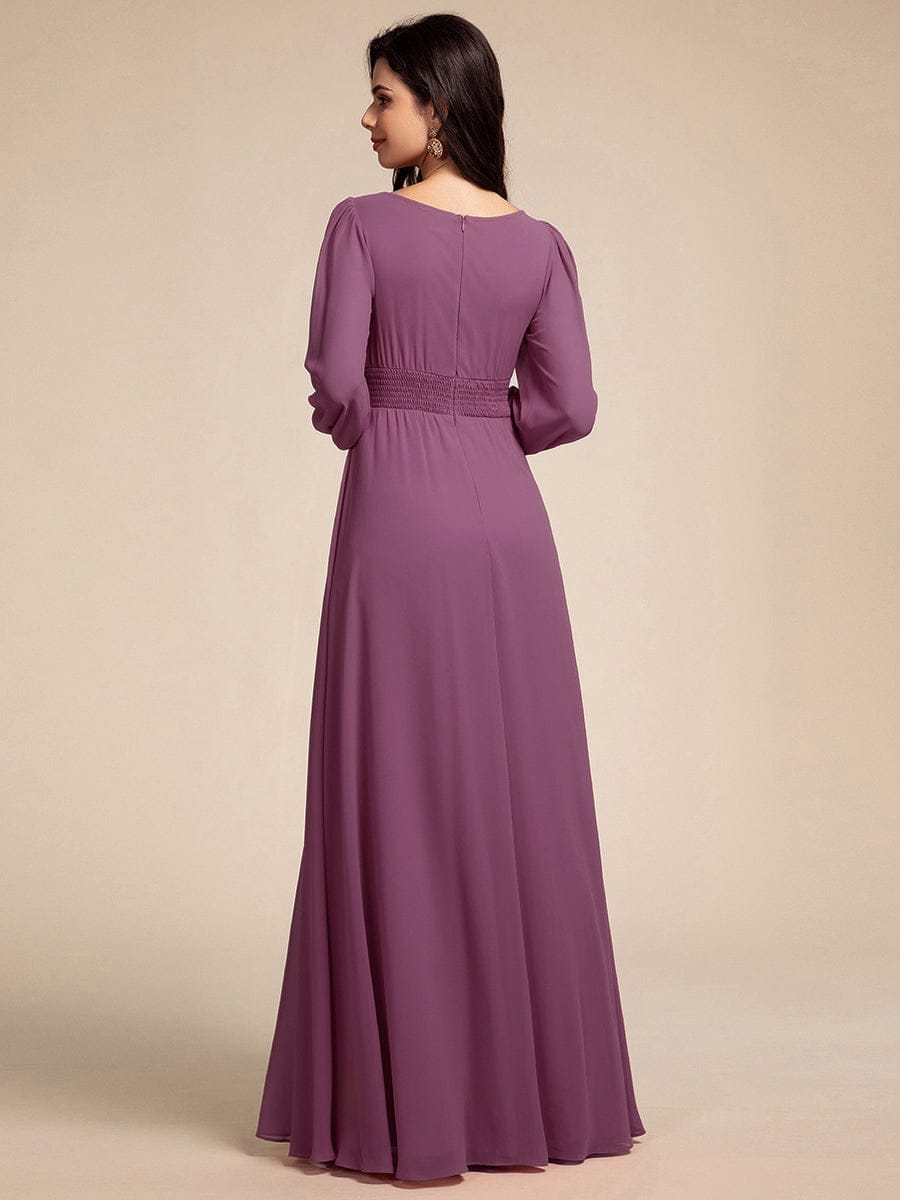 ever CELESTE|Chiffon Long Sleeve A-Line Round Neckline Formal Dress