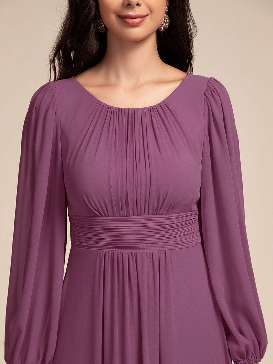 ever CELESTE|Chiffon Long Sleeve A-Line Round Neckline Formal Dress