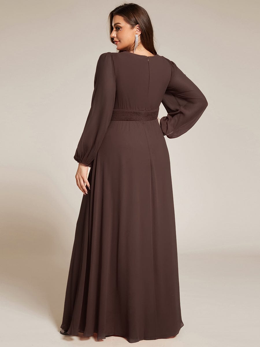ever CELESTE|Chiffon Long Sleeve A-Line Round Neckline Formal Dress