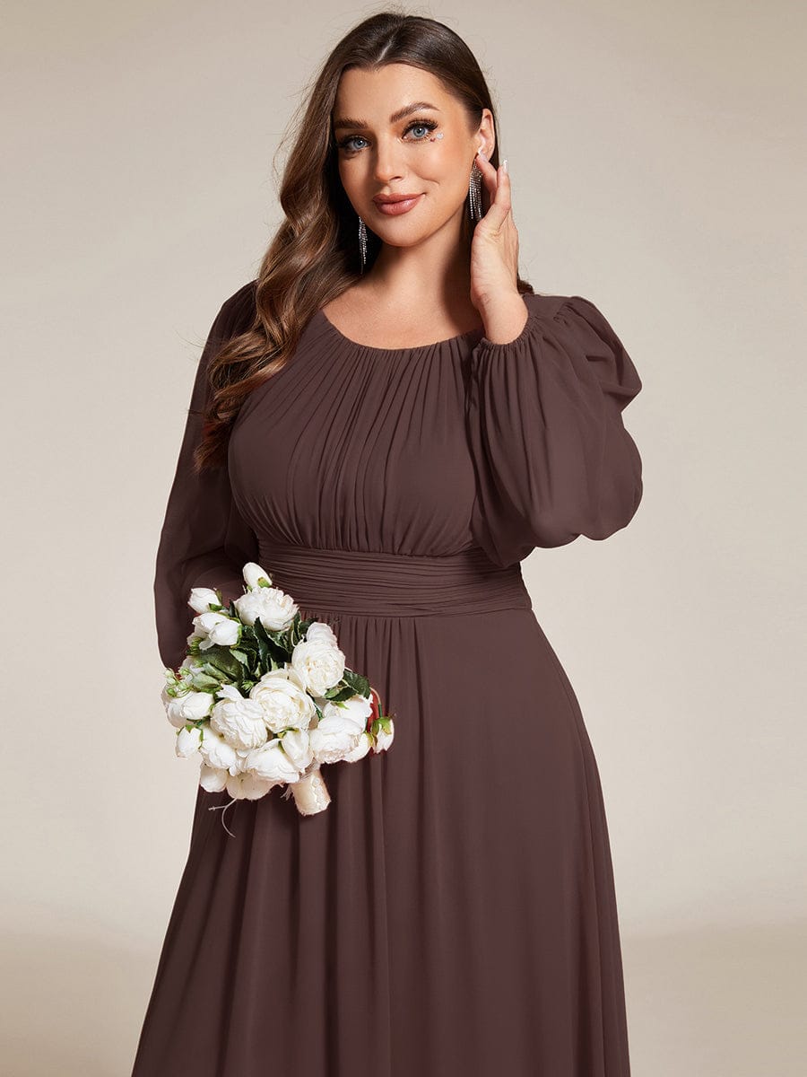 ever CELESTE|Chiffon Long Sleeve A-Line Round Neckline Formal Dress