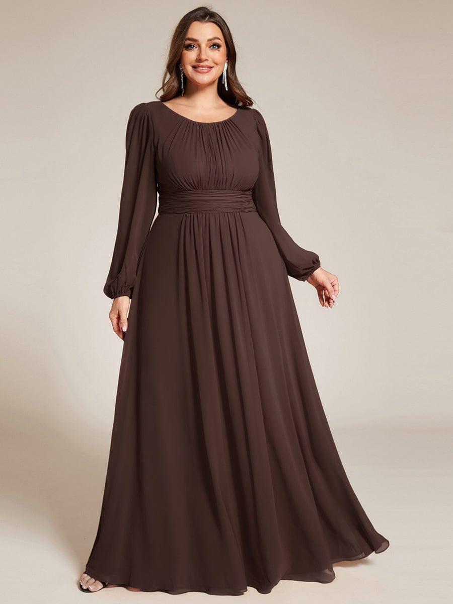 ever CELESTE|Chiffon Long Sleeve A-Line Round Neckline Formal Dress