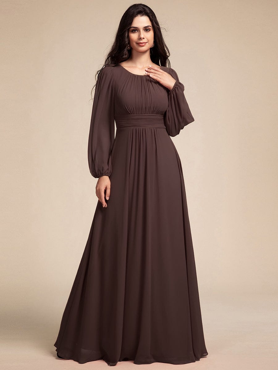 ever CELESTE|Chiffon Long Sleeve A-Line Round Neckline Formal Dress