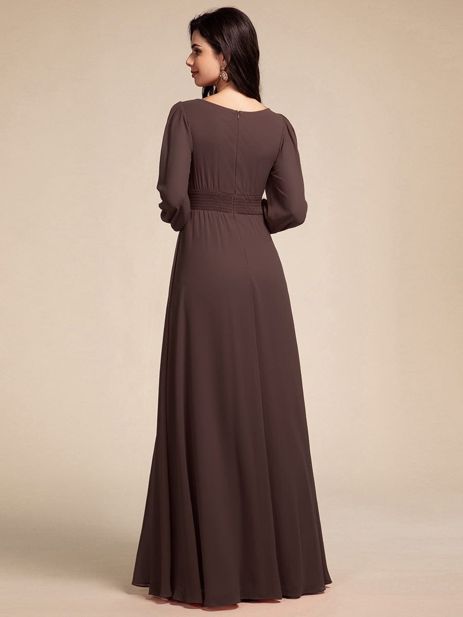 ever CELESTE|Chiffon Long Sleeve A-Line Round Neckline Formal Dress
