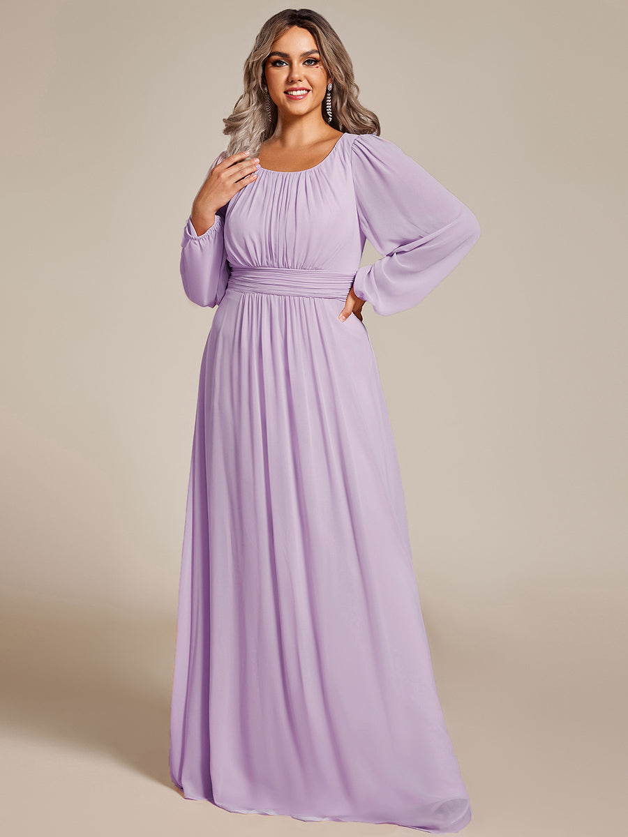 ever CELESTE|Chiffon Long Sleeve A-Line Round Neckline Formal Dress