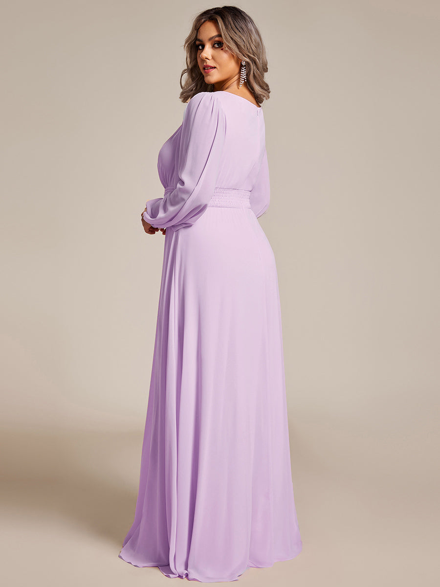 ever CELESTE|Chiffon Long Sleeve A-Line Round Neckline Formal Dress