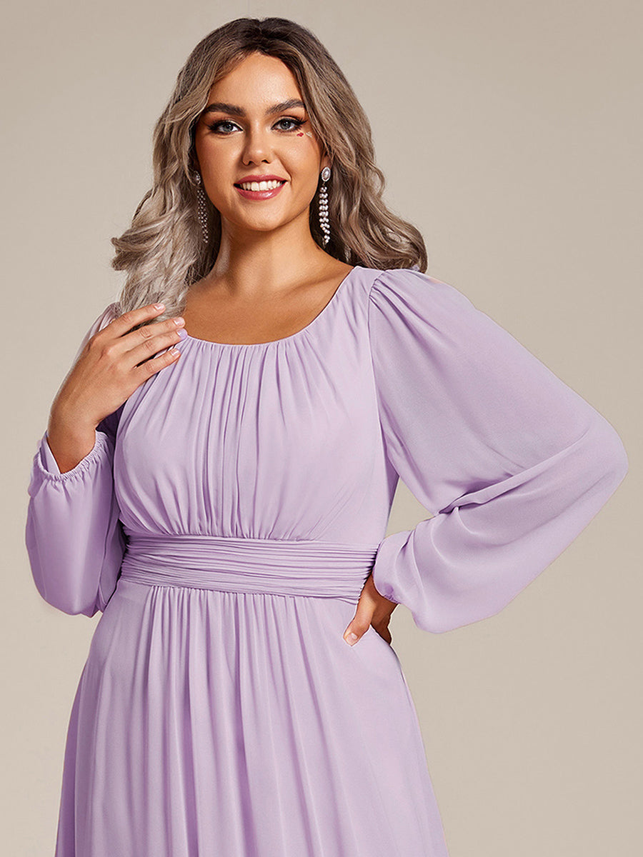 ever CELESTE|Chiffon Long Sleeve A-Line Round Neckline Formal Dress
