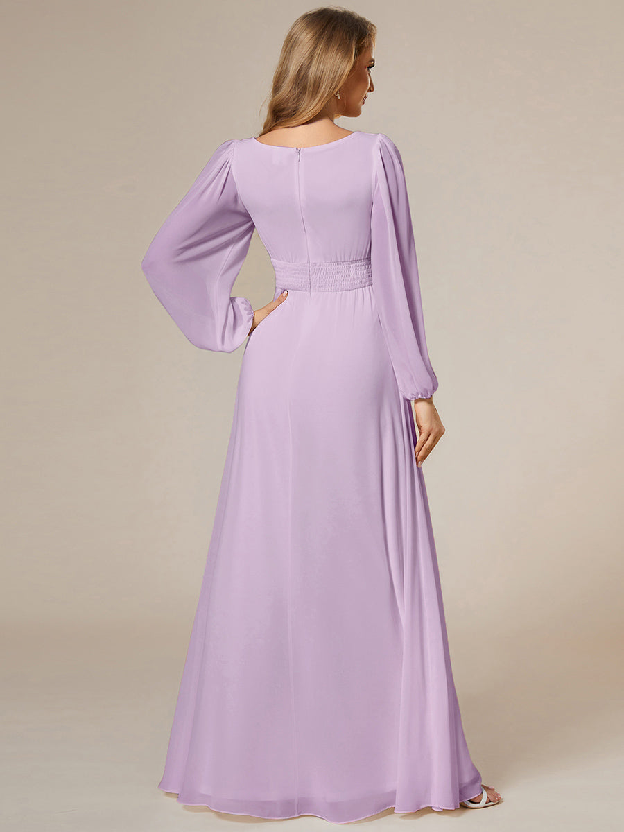 ever CELESTE|Chiffon Long Sleeve A-Line Round Neckline Formal Dress