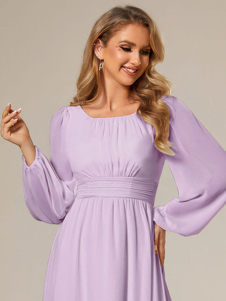 ever CELESTE|Chiffon Long Sleeve A-Line Round Neckline Formal Dress