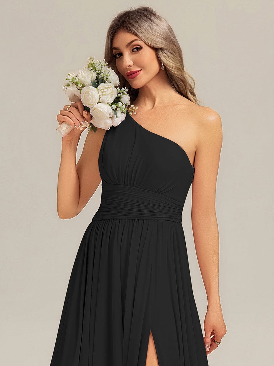 ever BRIELLE|Thigh-High Slit Chiffon Sleeveless Bridesmaid Dress