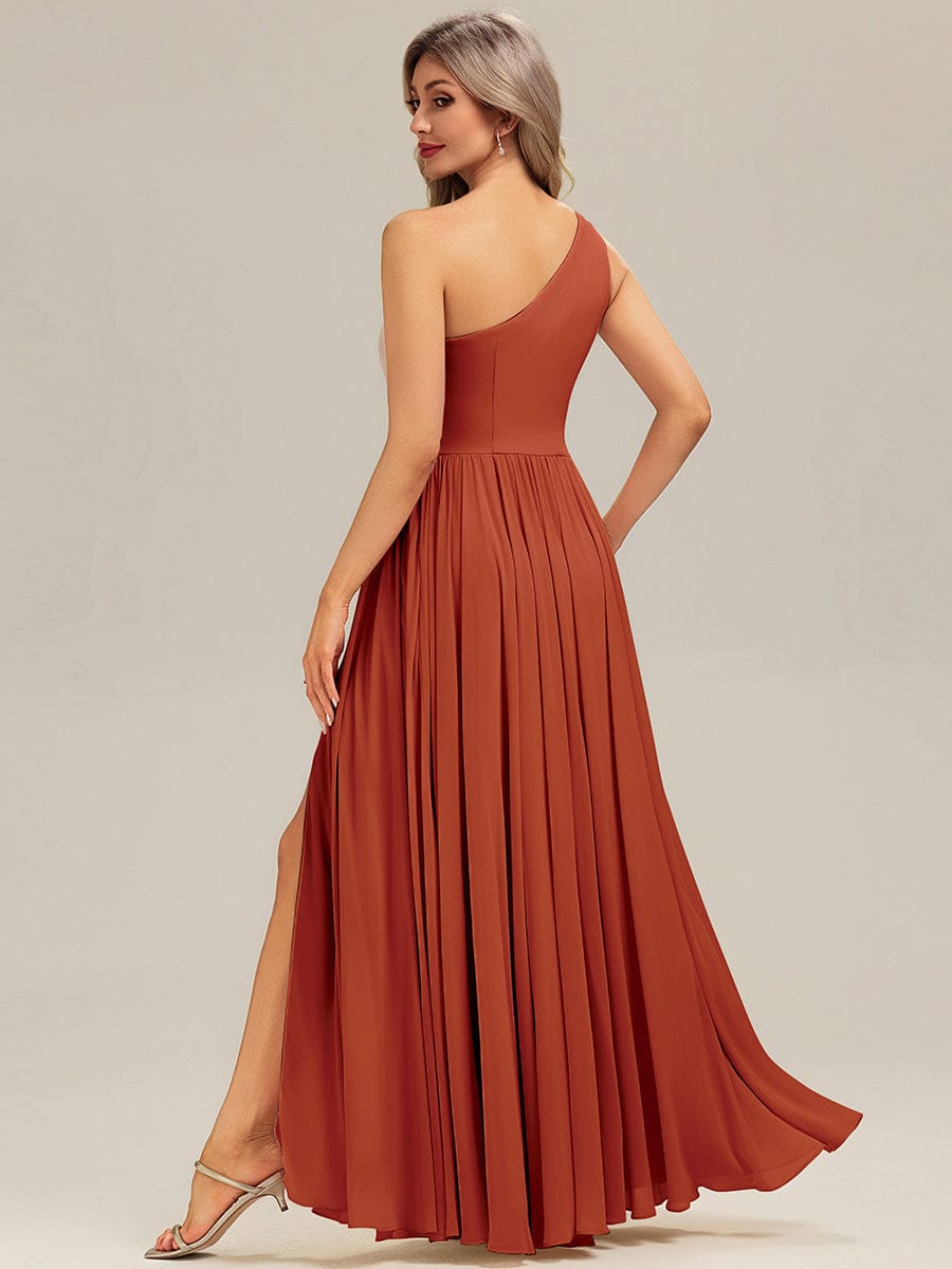 ever BRIELLE|Thigh-High Slit Chiffon Sleeveless Bridesmaid Dress