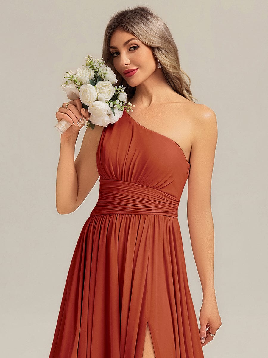 ever BRIELLE|Thigh-High Slit Chiffon Sleeveless Bridesmaid Dress