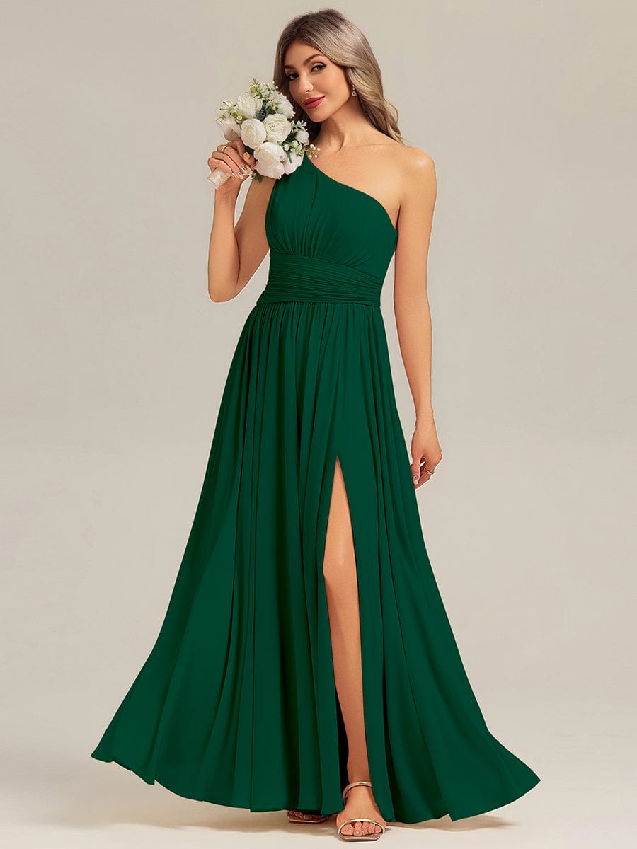 ever BRIELLE|Thigh-High Slit Chiffon Sleeveless Bridesmaid Dress