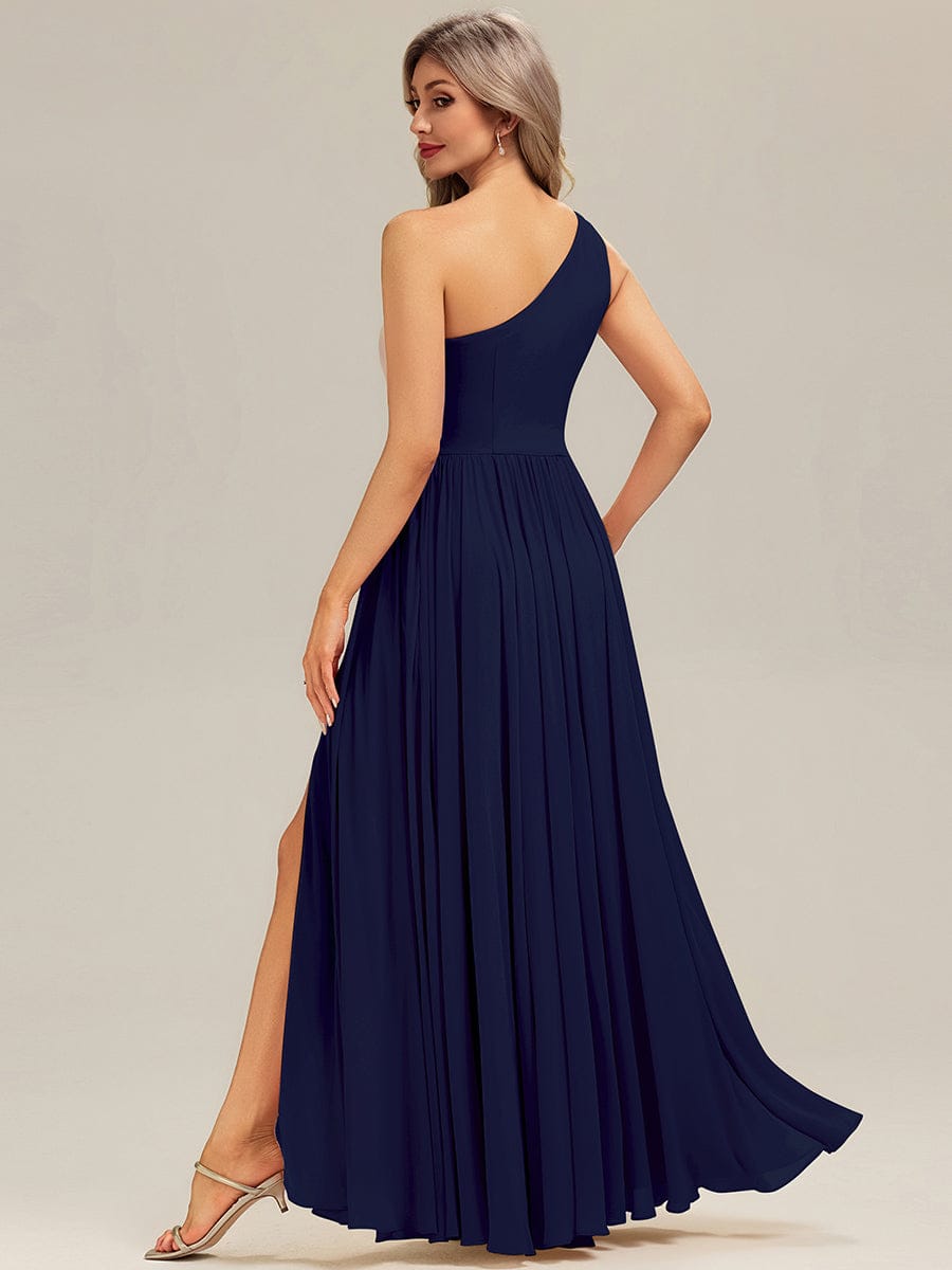 ever BRIELLE|Thigh-High Slit Chiffon Sleeveless Bridesmaid Dress