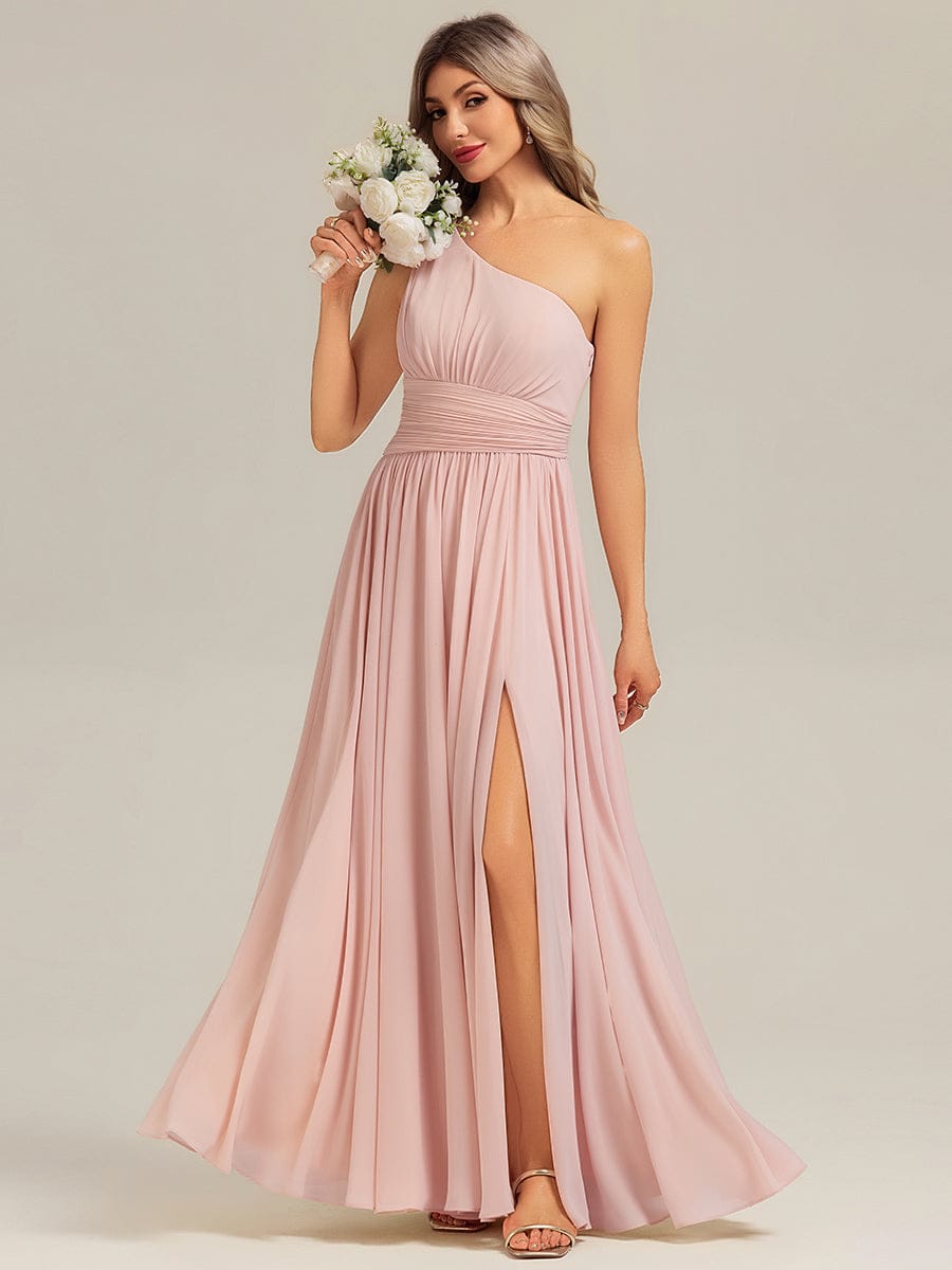 ever BRIELLE|Thigh-High Slit Chiffon Sleeveless Bridesmaid Dress
