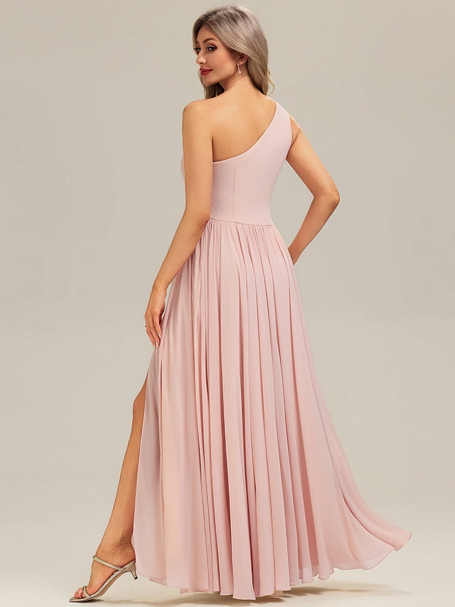 ever BRIELLE|Thigh-High Slit Chiffon Sleeveless Bridesmaid Dress