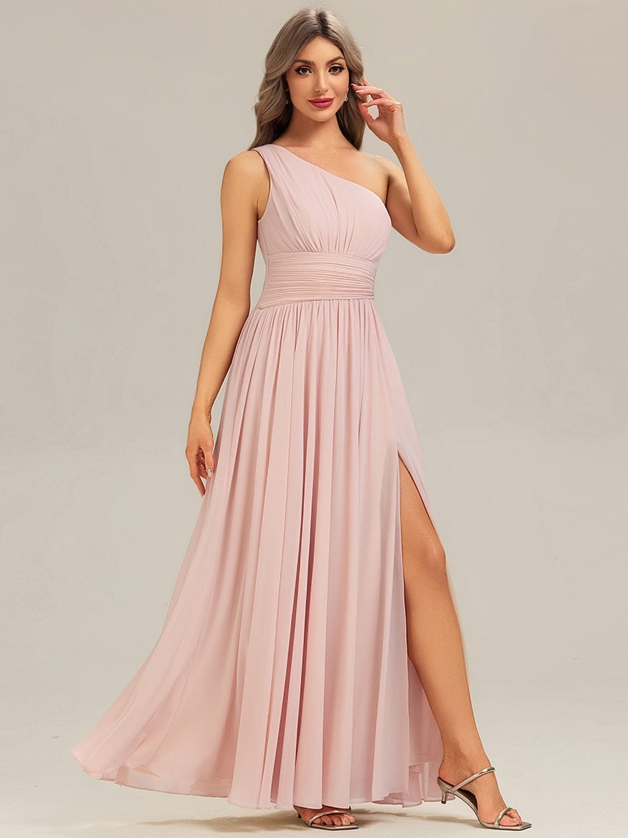 ever BRIELLE|Thigh-High Slit Chiffon Sleeveless Bridesmaid Dress