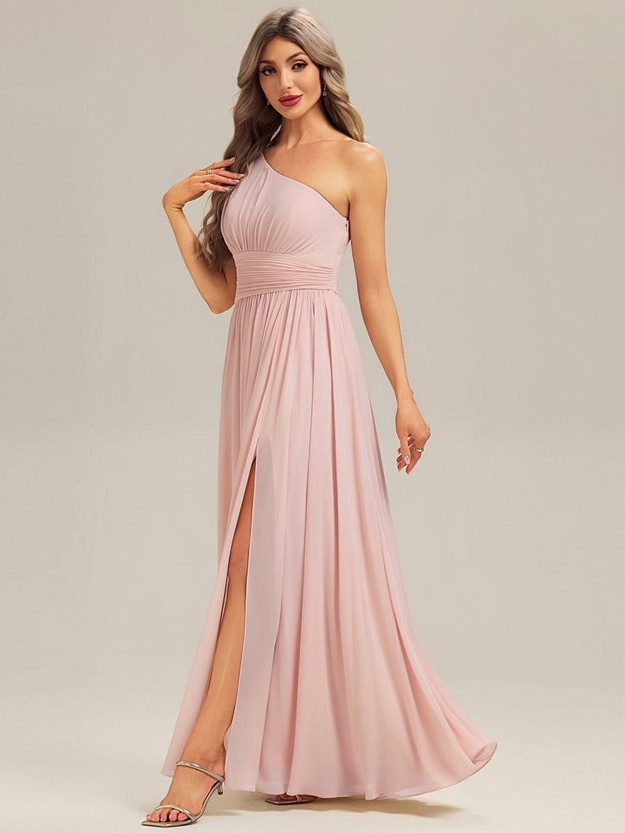 ever BRIELLE|Thigh-High Slit Chiffon Sleeveless Bridesmaid Dress