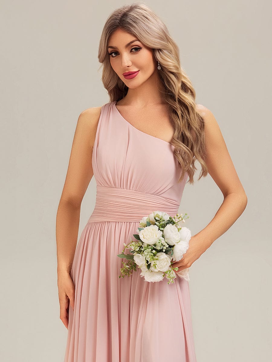 ever BRIELLE|Thigh-High Slit Chiffon Sleeveless Bridesmaid Dress