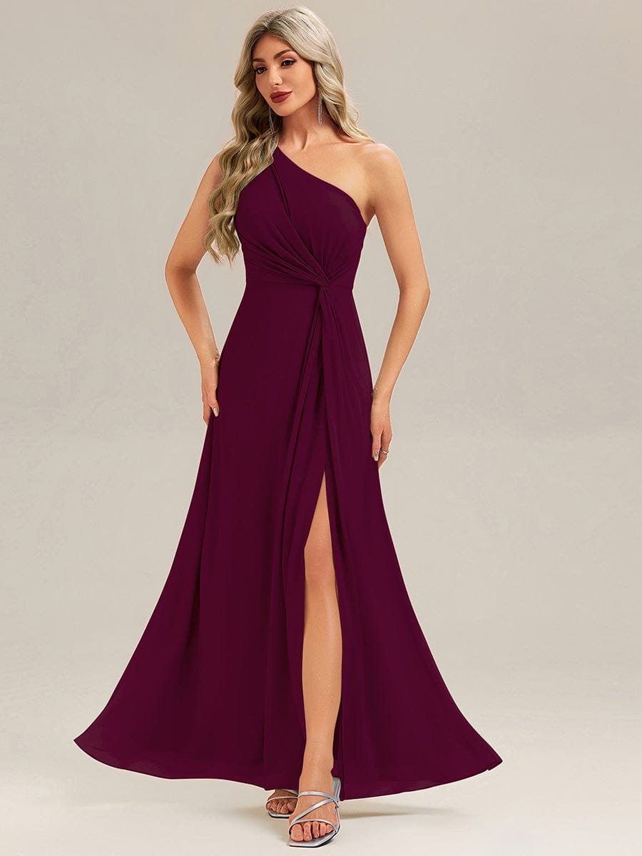 ever ANIKA|Gathered Chiffon Sleeveless Bridesmaid Dress