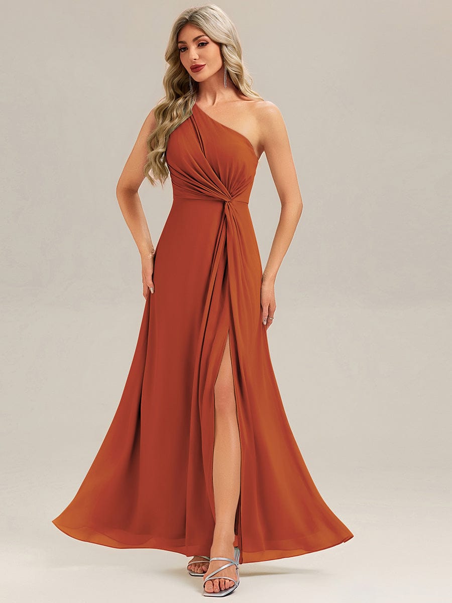 ever ANIKA|Gathered Chiffon Sleeveless Bridesmaid Dress