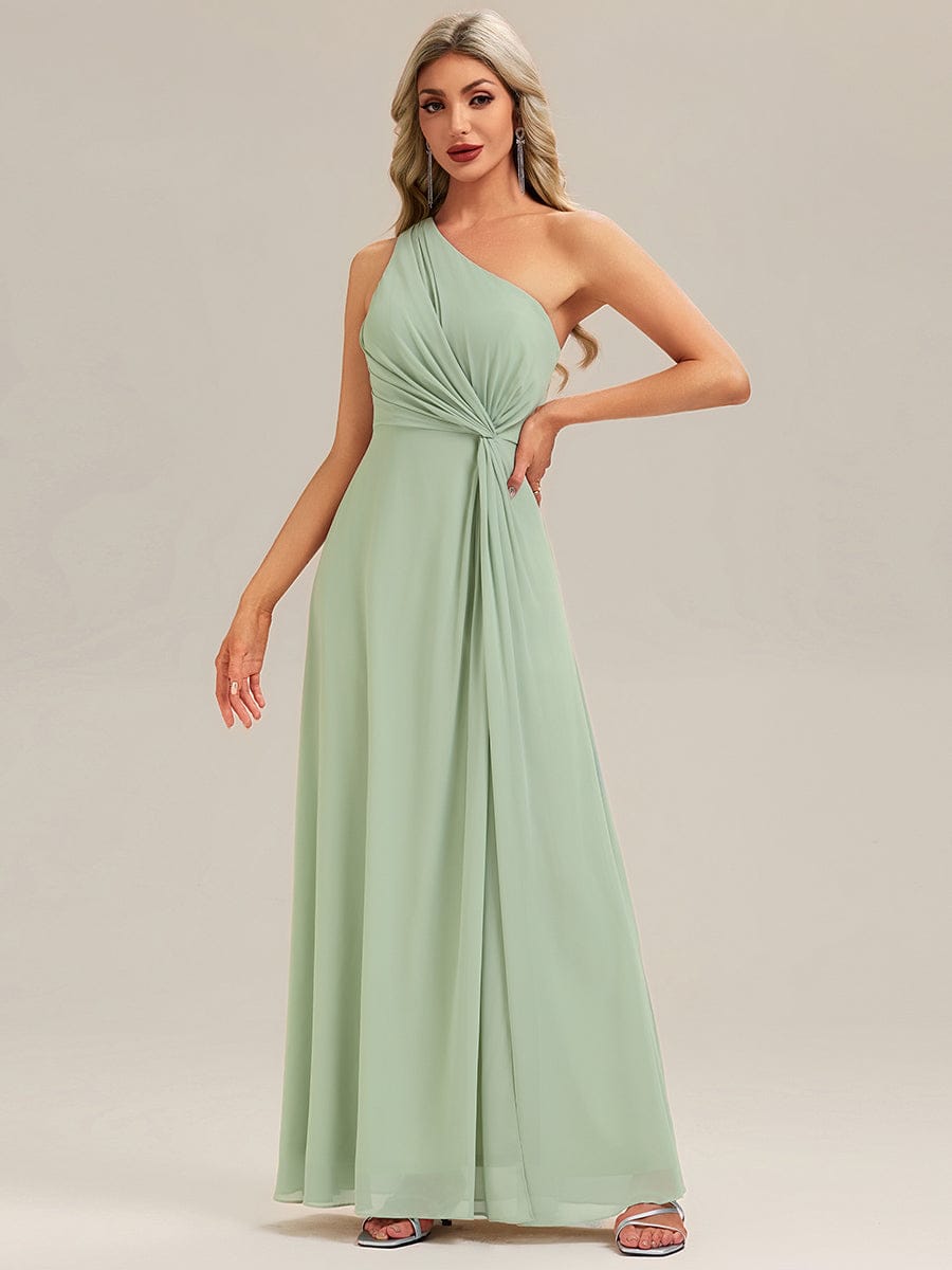 ever ANIKA|Gathered Chiffon Sleeveless Bridesmaid Dress