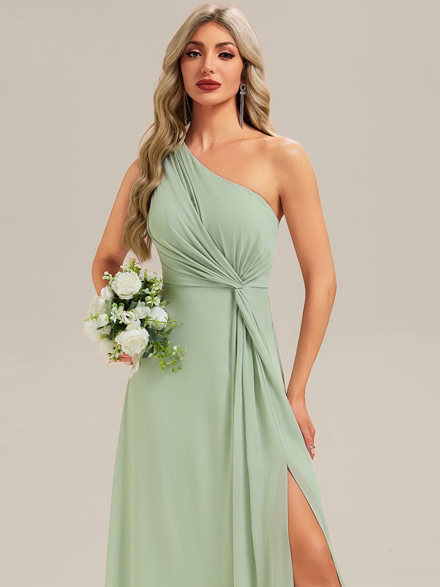 ever ANIKA|Gathered Chiffon Sleeveless Bridesmaid Dress