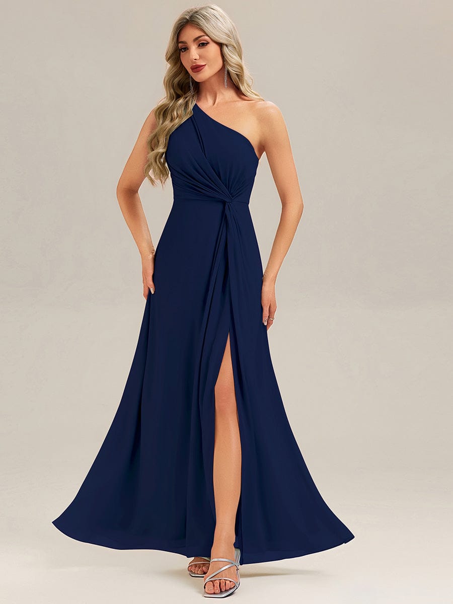 ever ANIKA|Gathered Chiffon Sleeveless Bridesmaid Dress