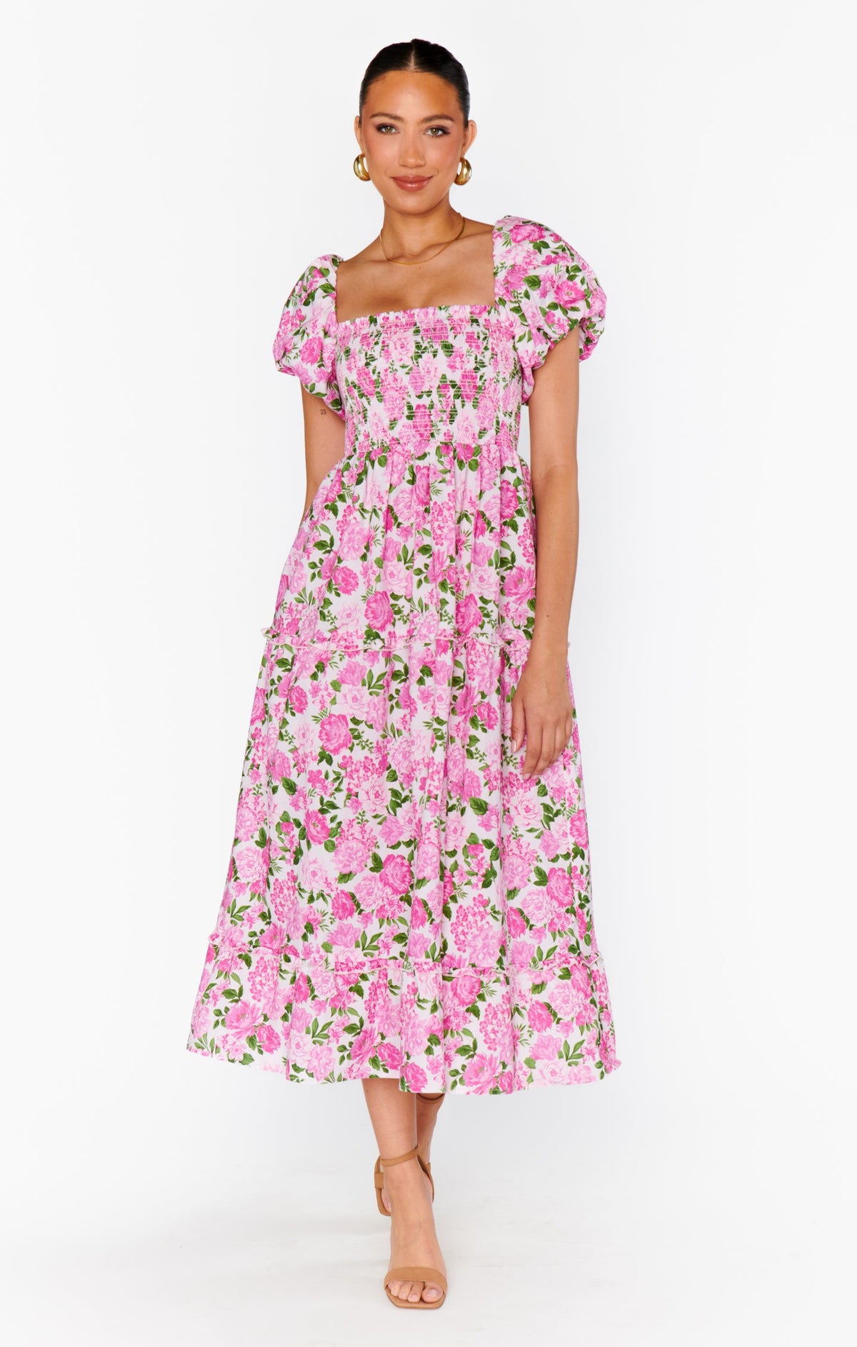 Afternoon Tea Dress ~ Cottage Floral Pink