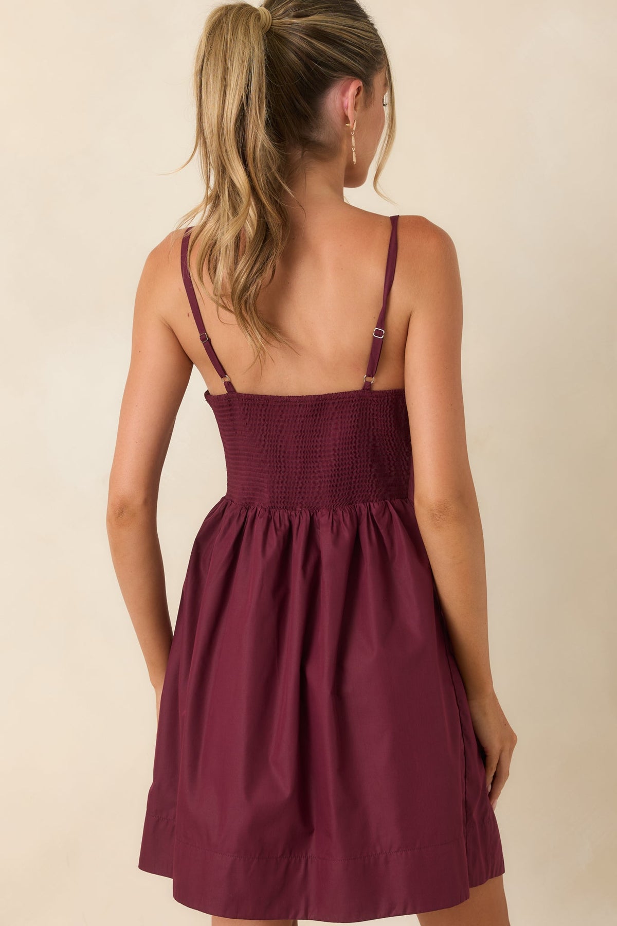 Pressed to Impress Wine Red Pleated Mini Dress