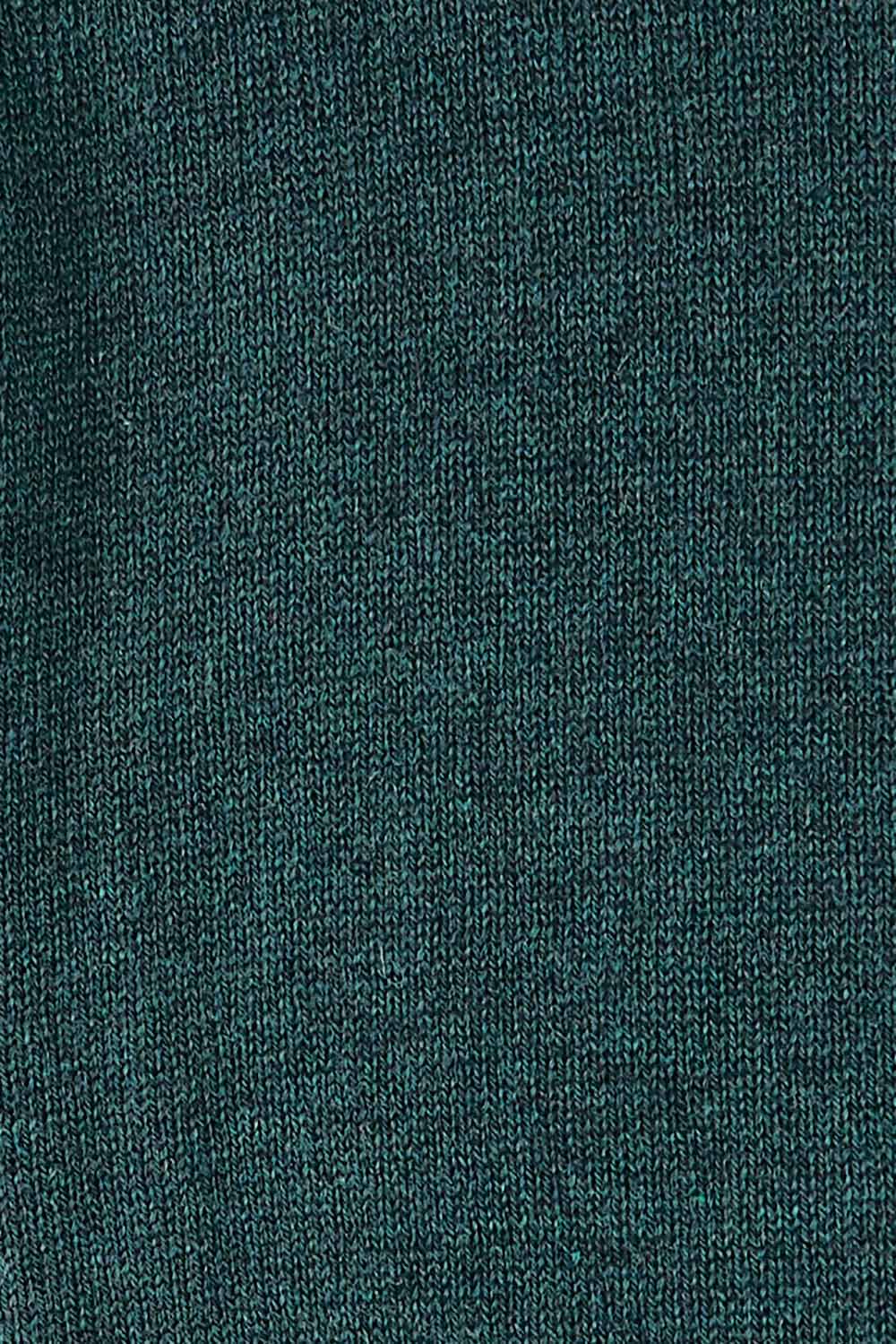 Cotton Cashmere Wool V Neck Knit Dress – Green
