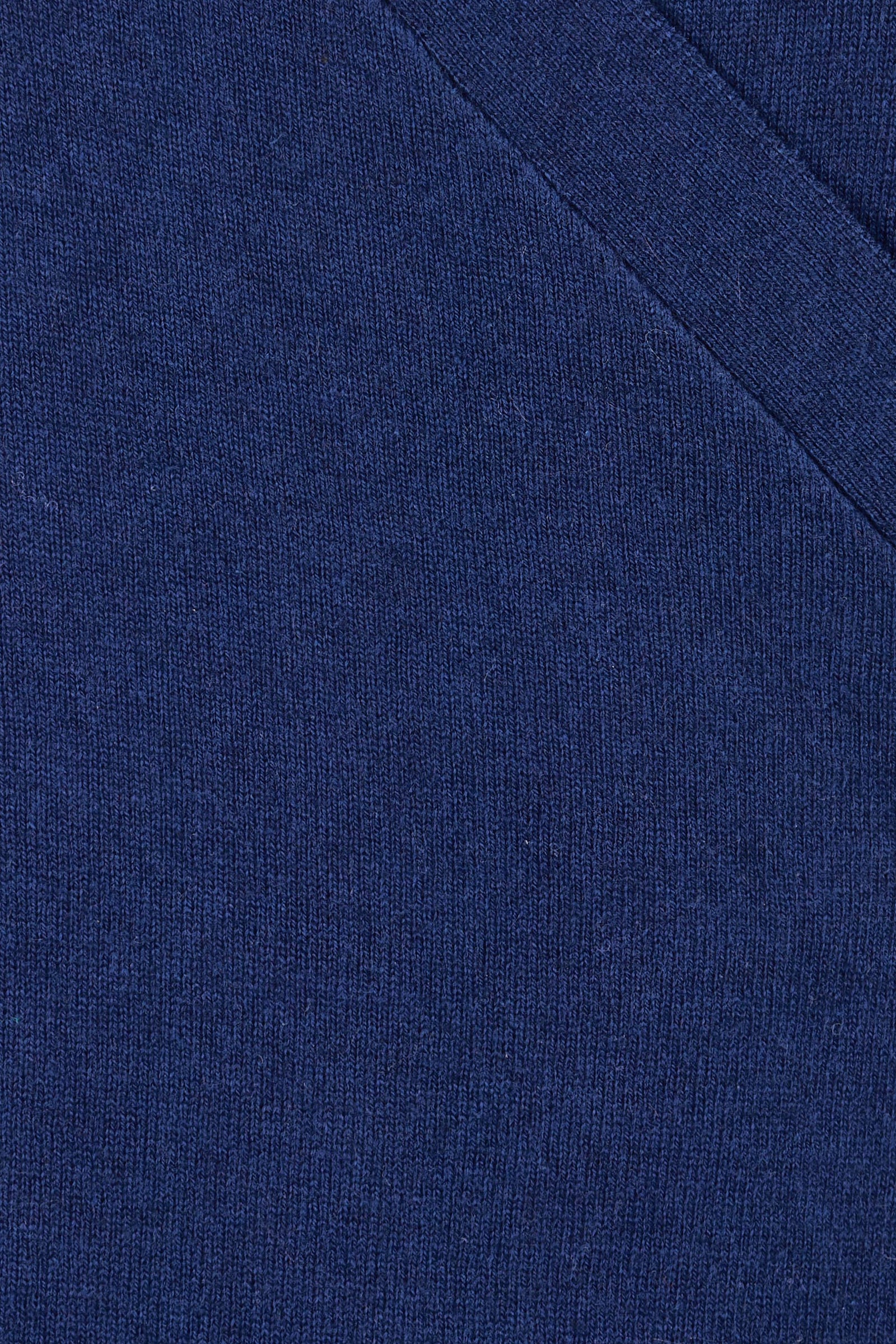 Cotton Cashmere Wrap Dress - Navy