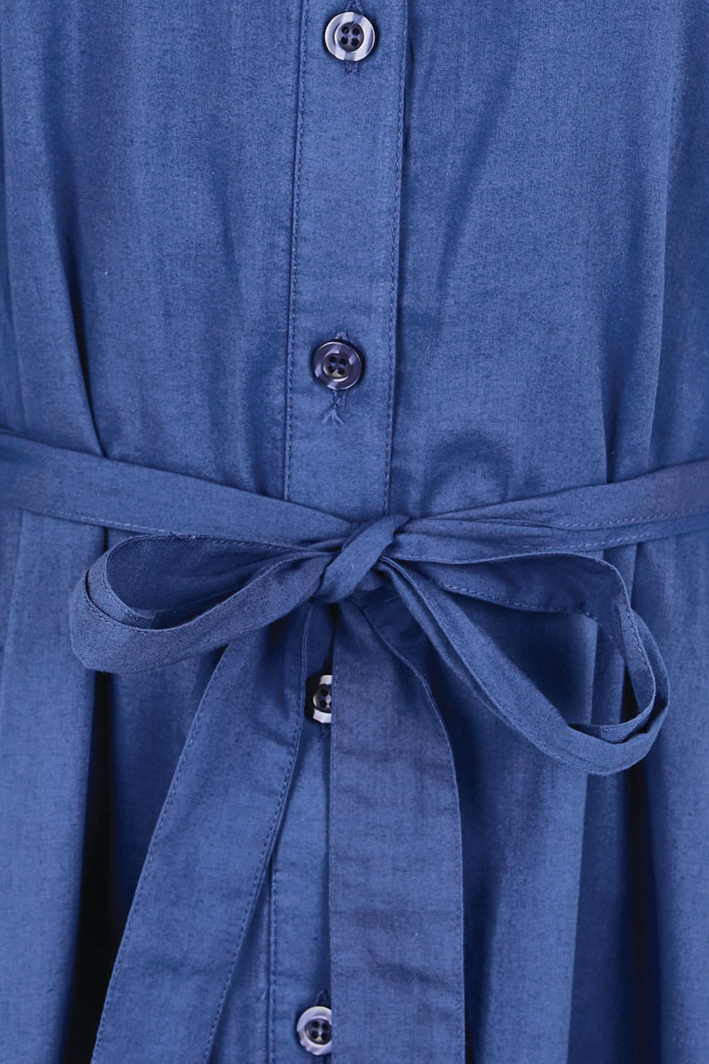 Cotton Broderie Trim Dress – Blue