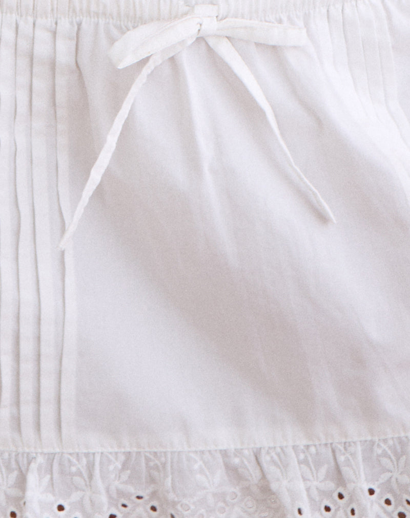 Ninon Mini Skirt in Poplin White