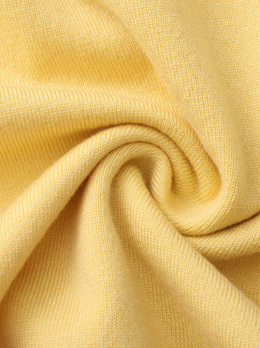 Wilhelmina Contrast-Trim Knit  Mini Dress -Yellow
