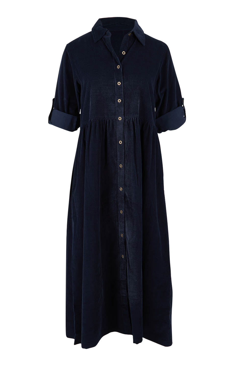 Corduroy Collar Dress - Navy