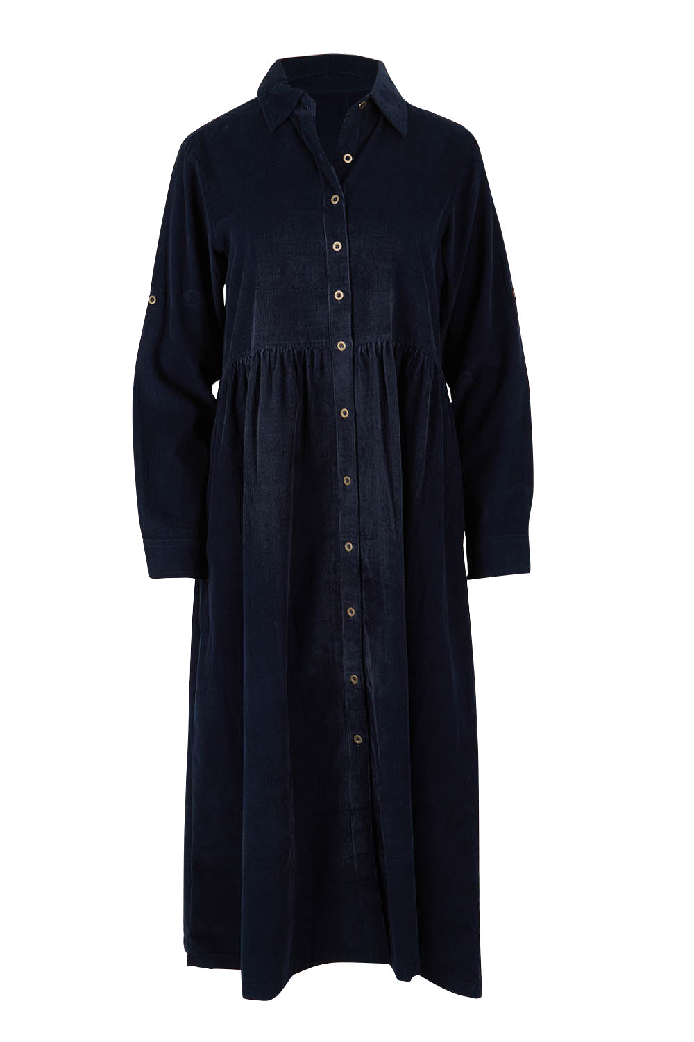 Corduroy Collar Dress - Navy
