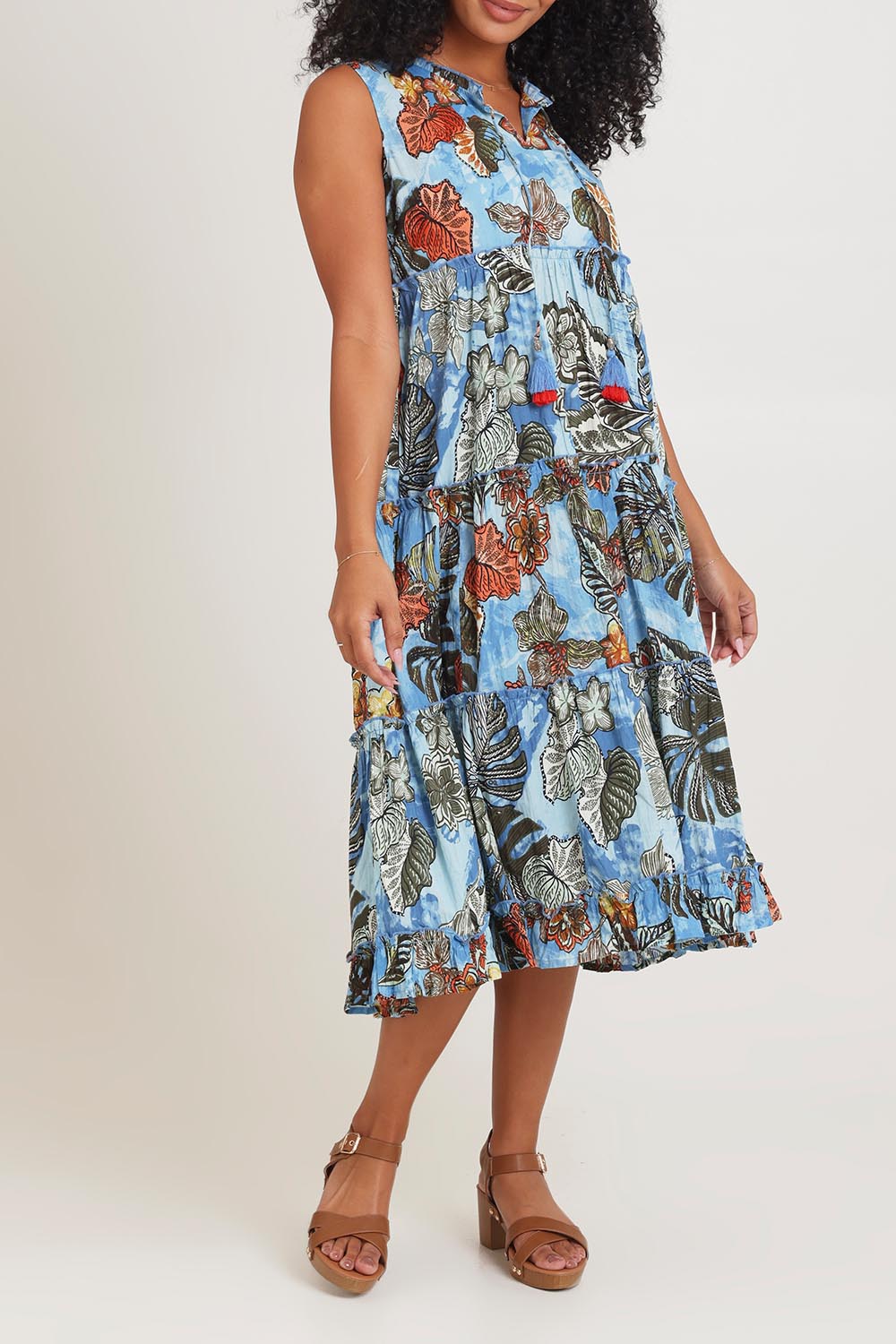 Cotton Sleeveless Layers Dress - Lima
