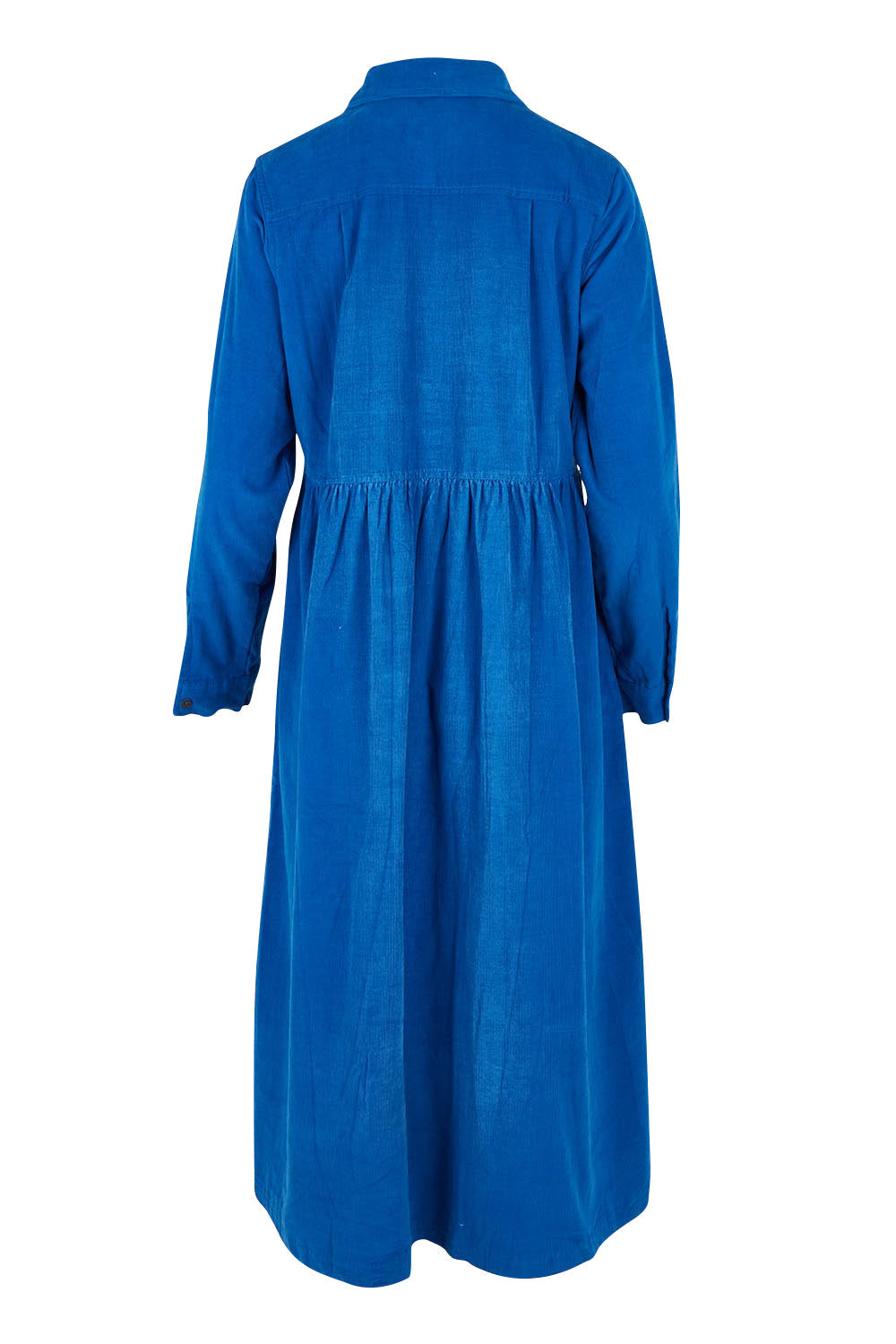 Cord Collar Buttons Dress – Cobalt