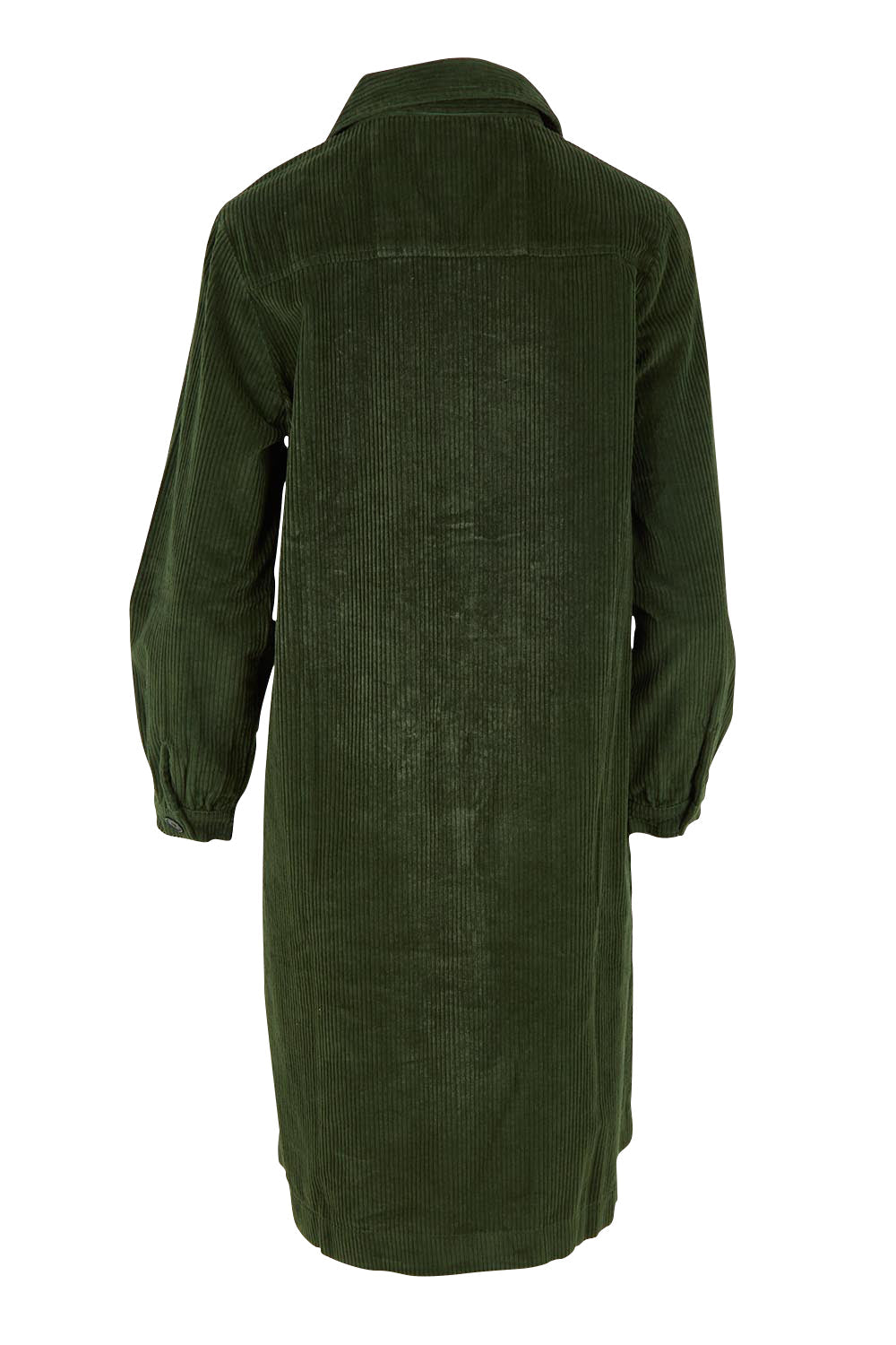 Cord Solids Pockets Dress - Military