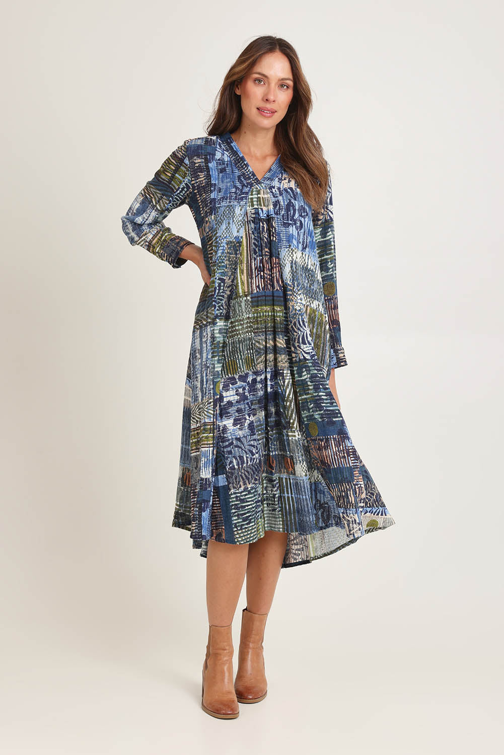 Cotton Maxi V Neck Dress – Isfahan