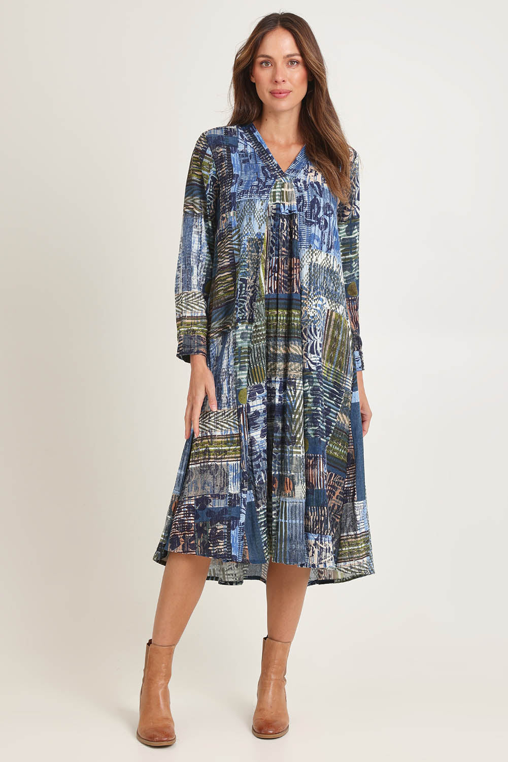 Cotton Maxi V Neck Dress – Isfahan