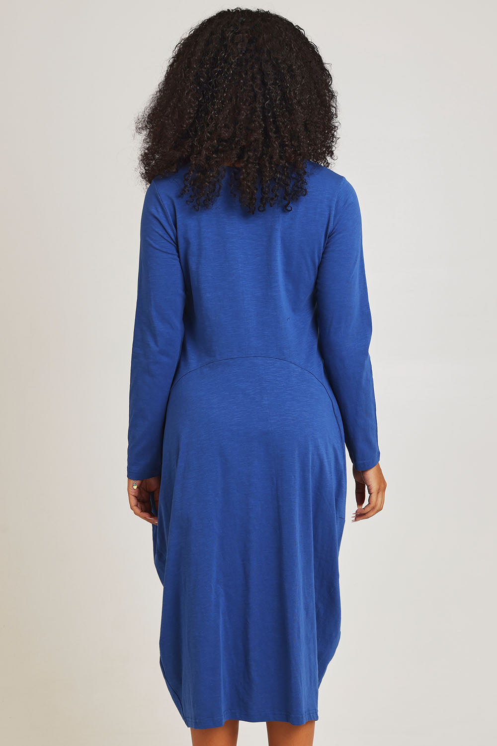 Cotton Blend Bubble Dress - Blue