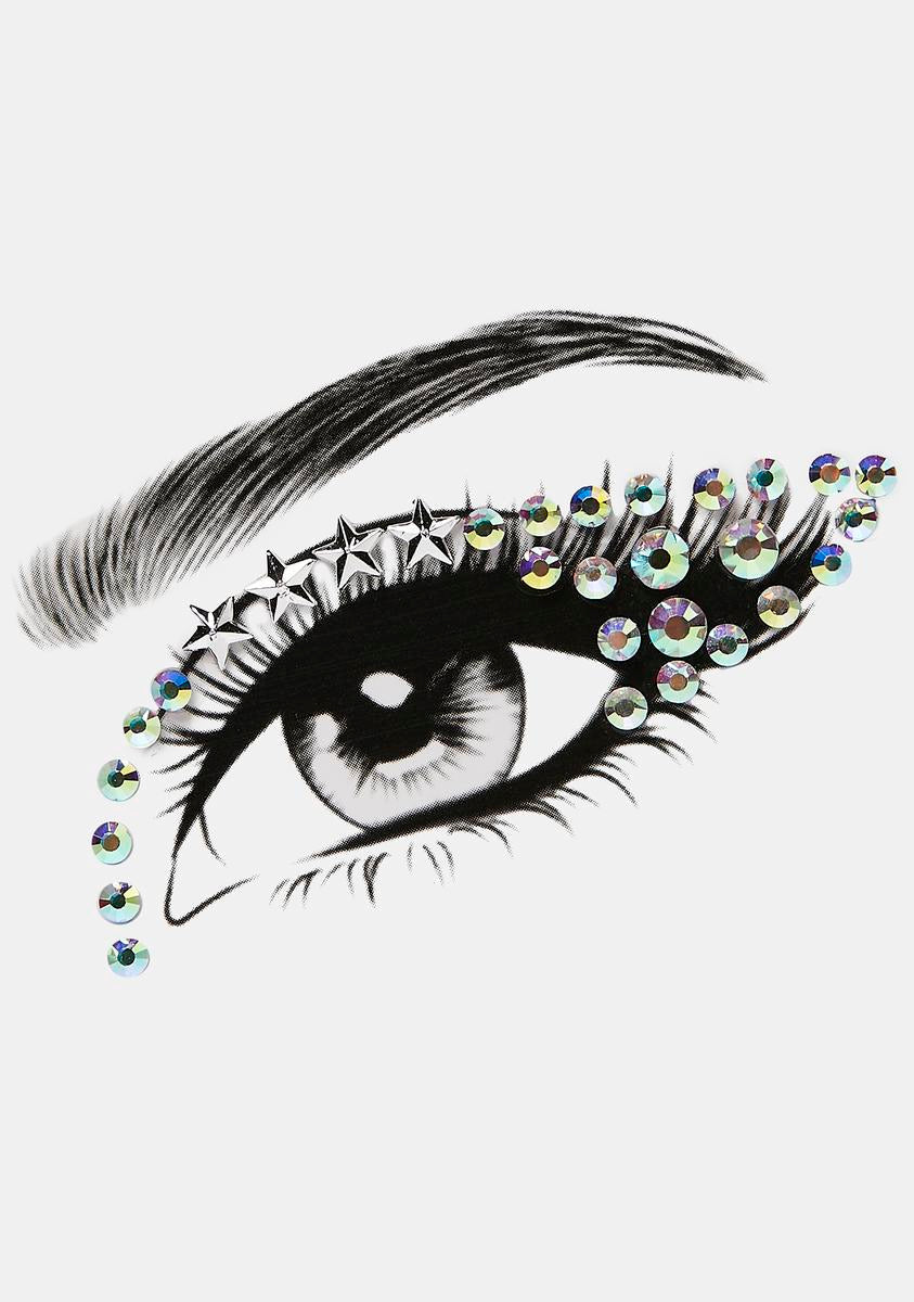 Iridescent Winged Rhinestone Face Gems
