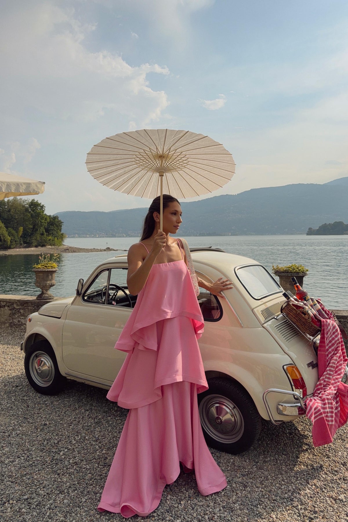 Tilly Tiered Maxi Dress in Pink