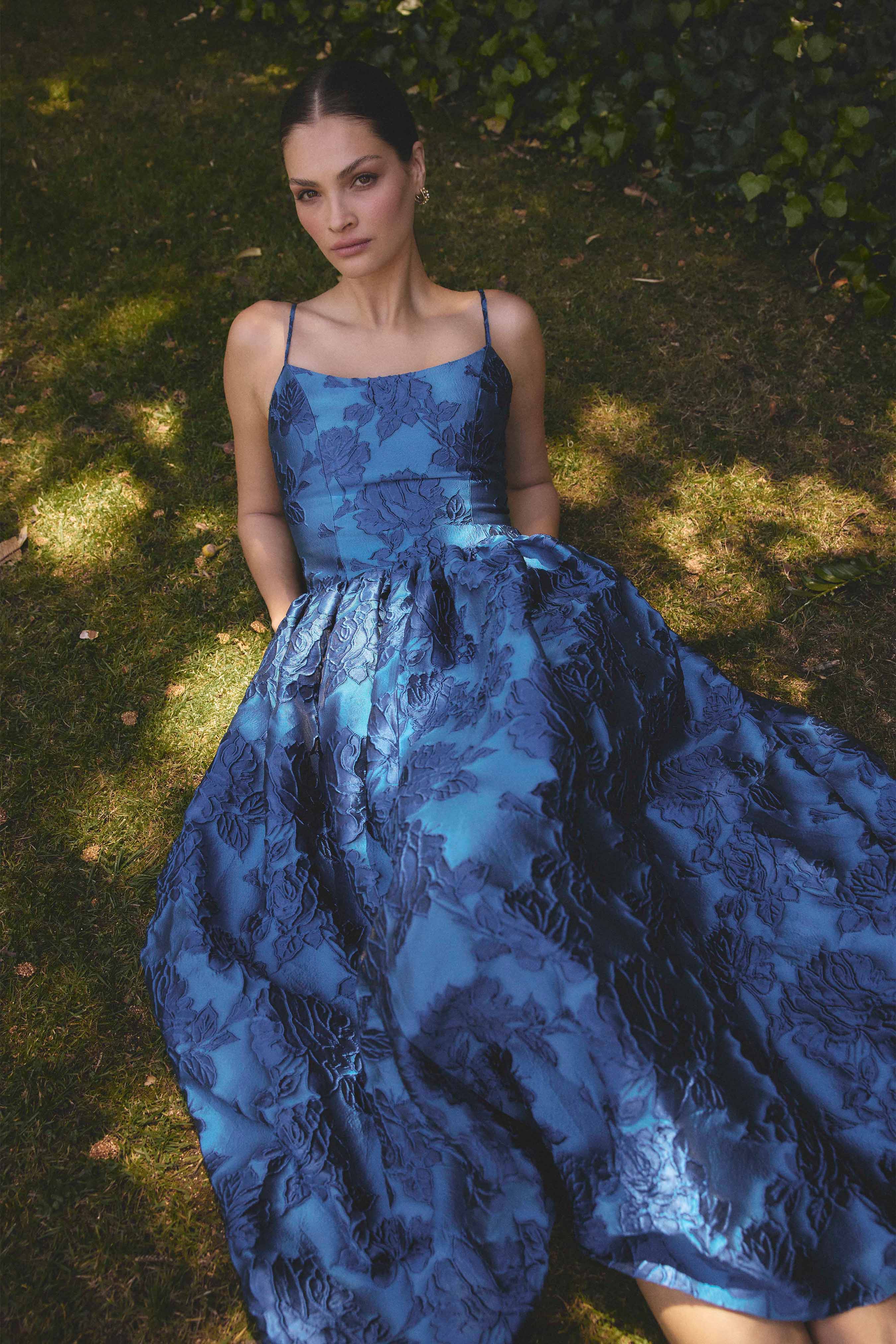 Sorelle A-Line Gown in Cobalt Blue