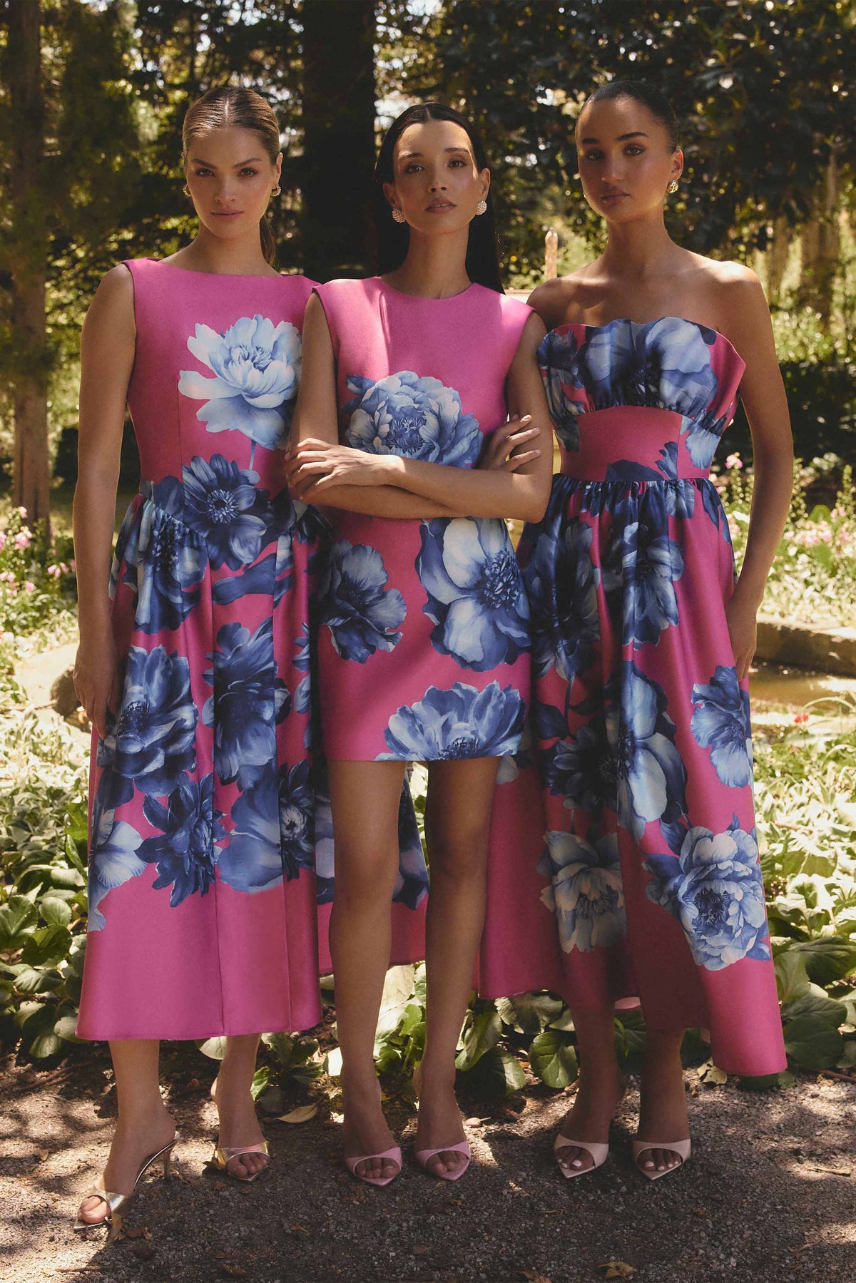 Sybella Shift Mini Dress in Pink & Blue Floral