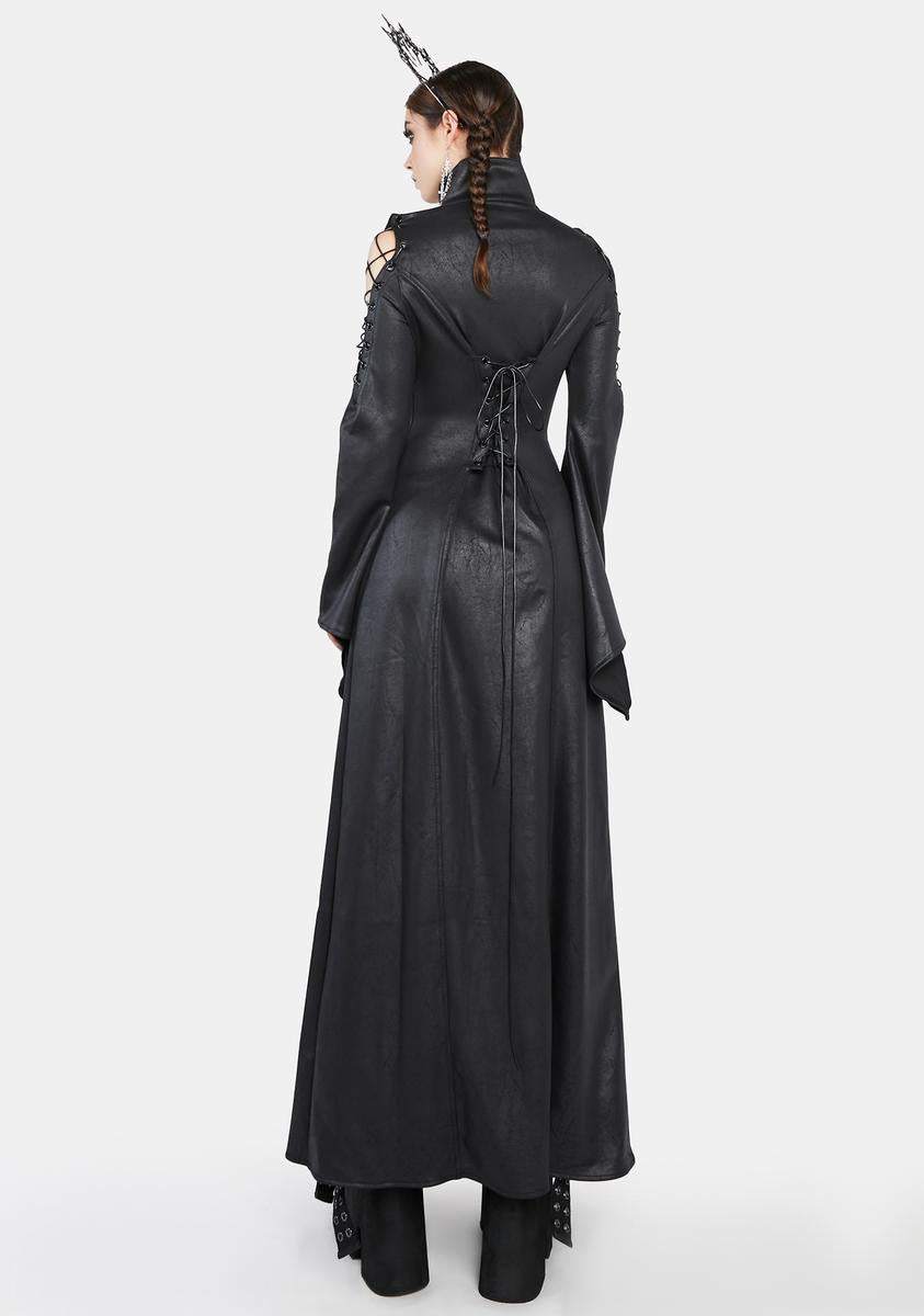 Gothic Black Widow Maxi Dress